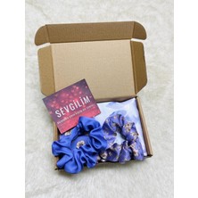 Sevgililer Günü Özel Mor Fular Toka Bandana Hediye Seti