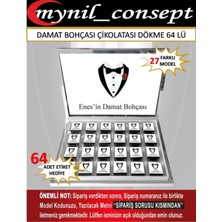 Mynil Damat Bohçası Çikolatası (Kutulu) 64 Lü - 3,6 x 3,6 cm 64 Adet Etiket + 2 Kapak Etiketi Hediye