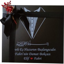 Mynil Damat Bohçası Çikolatası Madlen Çikolata Kutusu 32'li Isme Özel Besmele (Pelit Valonia)