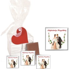 Mynil Madlen Çikolata Sargılı Düğünümüze Hoşgeldiniz Marka 70 Adet Jelatin Poşetli Kalpli Etiketli