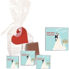 Mynil Madlen Çikolata Sargılı Düğünümüze Hoşgeldiniz Marka 70 Adet Jelatin Poşetli Kalpli Etiketli