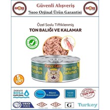 Petzz Cats Ton Balığı & Kalamar Konserve Kedi Maması 70gr x 5 Adet