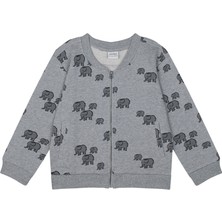 Antebies Organik Gri Melanj Erkek Çocuk Bomber Ceket