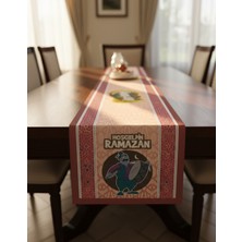 Ramazan Ayı Motifli Dijital Baskılı Runner Masa Örtüsü 40X140 cm