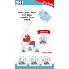 Mynil Madlen Çikolata Sargılı Erkek Bebek Hoş Geldin Bebek 10 Adet