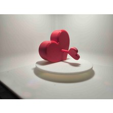 Dekoratif Kalp Şeklinde Kırımızı Renkte Kilitlenebilir Anlamlı Hediye Kutusu