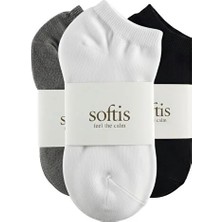 Softis Kadın Çok Renkli 3'lü Kısa Bilek Çorap