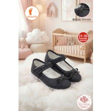 Albishoes Kız Çocuk Cırtlı Fiyonklu Okul Günlük 23 Nisan Gösteri Çocuk Babet Balerin Çocuk Babet
