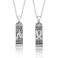 Gümüş Silindir Cevşen Dualı Kolye