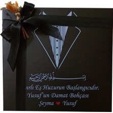 Mynil Damat Bohçası Çikolatası Madlen Çikolata Kutusu 24'lü Isme Özel Besmele (Pelit Valonia)