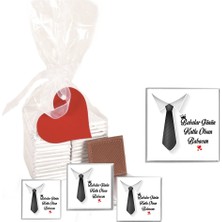 Mynil Madlen Çikolata Sargılı Babalar Günü Marka 15 Adet Jelatin Poşetli Kalpli Etiketli