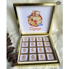 Mynil Isme Özel Ayıcıklı Yenidoğan Çikolatası Hoşgeldin Bebek Hediyelik Çikolata