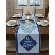 Ramazan Ayı Motifli Dijital Baskılı Runner Masa Örtüsü 40X140 cm