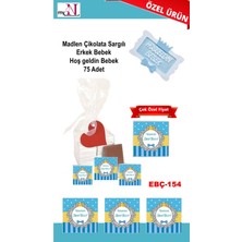 Mynil Madlen Çikolata Sargılı Erkek Bebek Hoş Geldin Bebek 75 Adet