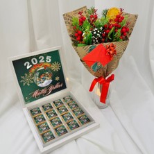 Mynil Yılbaşı Mutlu Yıllar Çikolatası 32'li (Kokina Buketi Hediyeli)