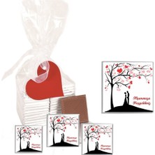 Mynil Madlen Çikolata Nişanımıza Hoşgeldiniz Marka 25 Adet Jelatin Poşette Kurdelalı Kalp Etiketli