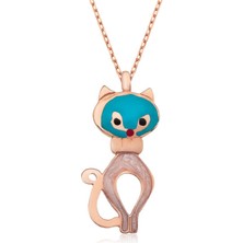 Gümüş Bayan Kedi Kolye