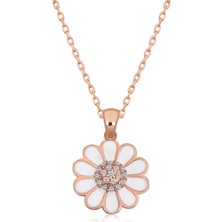 Gümüş Rose Papatya Kadın Kolye