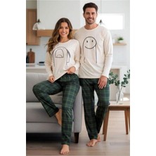 Bella Notte Kadın Yeşil Ekoseli Baskılı Şirin Çift Pijama Takımı