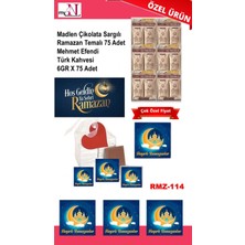 Mynil Madlen Çikolata Sargılı Ramazan Temalı 75 Adet - Mehmet Efendi Türk Kahvesi 6gr x 75 Adet