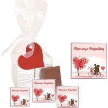 Mynil Madlen Çikolata Nişanımıza Hoşgeldiniz Marka 25 Adet Jelatin Poşette Kurdelalı Kalp Etiketli