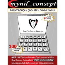 Mynil Damat Bohçası Çikolatası (Kutulu) 100 Lü - 3,6 x 3,6 cm 100 Adet Etiket + 2 Kapak Etiketi Hediye