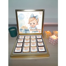 Mynil Kız Bebek Doğum Çikolatası, 48 Adet Gold Kutuda