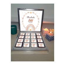 Mynil Kız Bebek Doğum Çikolatası Gümüş Kutulu Isme Özel