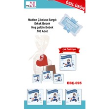 Mynil Madlen Çikolata Sargılı Erkek Bebek Hoş Geldin Bebek 100 Adet