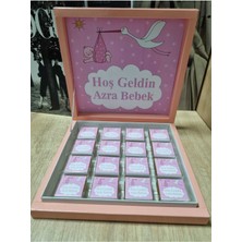 Mynil Isme Özel Hoş Geldin Kız Bebek Çikolatası, Doğum Günü ,48 Adet