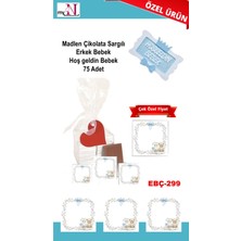 Mynil Madlen Çikolata Sargılı Erkek Bebek Hoş Geldin Bebek 75 Adet