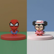 Teknik Durak Sevimli Ikili Karakter Nano Blok Seti - 3D Mikro Yapım Figürleri (2 Farklı Model)