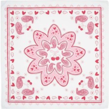 Pembe Kalp Fular Bandana Estascarf 48X48 cm