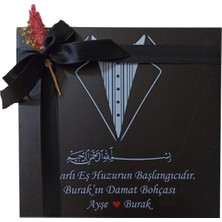 Mynil Damat Bohçası Çikolatası Madlen Çikolata Kutusu 18'li Isme Özel Besmele (Pelit Valonia)