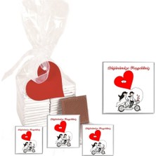 Mynil Madlen Çikolata Sargılı Düğünümüze Hoşgeldiniz Marka 70 Adet Jelatin Poşetli Kalpli Etiketli