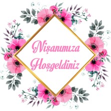 Mynil Madlen Çikolata Sargılı Nişan Modeli Çiçek Desenli 25 Adet Jelatin Poşetli Kalpli Etiketli