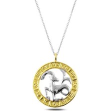 Gümüş Gold Oğlak Burcu Kolye
