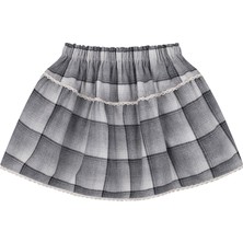 Antebies Gri Ekose Kız Çocuk Etek