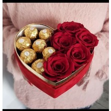 Mynil Ferrero Rocher Çikolata Yapaygül Sevgili Kız Arkadaşla Özel Tasarım Hediye Buket Çiçek Isteme Söz