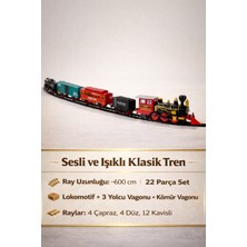 Yıldırım Oyuncak Oyuncak Sesli ve Işıklı Lokomotifli Klasik Tren Seti 22 Parça 600CM