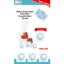 Mynil Madlen Çikolata Sargılı Erkek Bebek Hoş Geldin Bebek 100 Adet