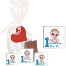 Mynil Madlen Çikolata Benimde Artık Bir Yaşım Var 15 Adet Jelatin Poşette Kurdelalı Kalp Etiketli