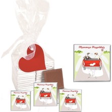 Mynil Madlen Çikolata Nişanımıza Hoşgeldiniz Marka 25 Adet Jelatin Poşette Kurdelalı Kalp Etiketli