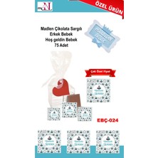 Mynil Madlen Çikolata Sargılı Erkek Bebek Hoş Geldin Bebek 75 Adet