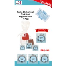 Mynil Madlen Çikolata Sargılı Erkek Bebek Hoş Geldin Bebek 75 Adet