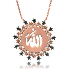 Gümüş Allah Yazılı Bayan Kolye