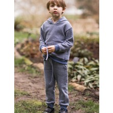 Antebies Organik Mavi Kapüşonlu Erkek Çocuk Eşofman Takımı