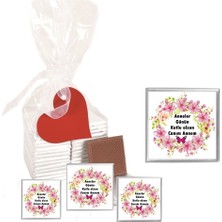 Mynil Madlen Çikolata Sargılı Anneler Gününe Özel Marka 15 Adet Jelatin Poşetli Kalpli Etiketli