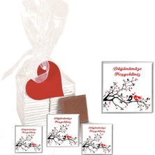 Mynil Madlen Çikolata Sargılı Düğünümüze Hoşgeldiniz Marka 70 Adet Jelatin Poşetli Kalpli Etiketli