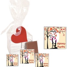 Mynil Madlen Çikolata Sargılı Düğünümüze Hoşgeldiniz Marka 70 Adet Jelatin Poşetli Kalpli Etiketli